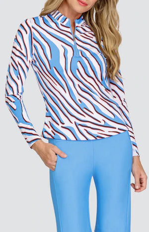 Tail Activewear  ALDYN Long Sleeve Mock - ZEBRA SAFARI