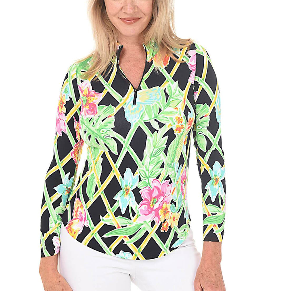 Gottex Mock Neck Sun Shirt - Black Veranda