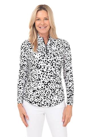 Gottex  Mock Neck Sun Shirt - Cheery Oh Black