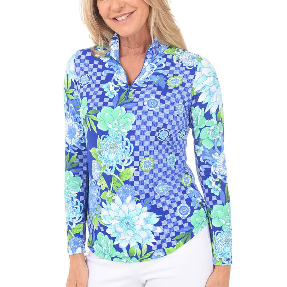Gottex  Mock Neck Sun Shirt - Talita Blue