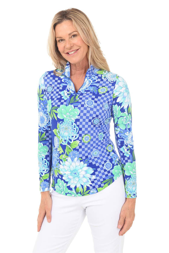 Gottex  Mock Neck Sun Shirt - Talita Blue