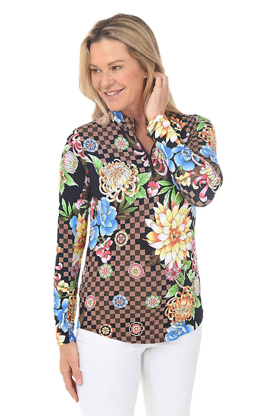 Gottex  Mock Neck Sun Shirt - Talita Espresso