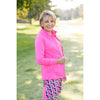 Birdies and Bows Front Nine Full Zip Jacket  - Hot Pink