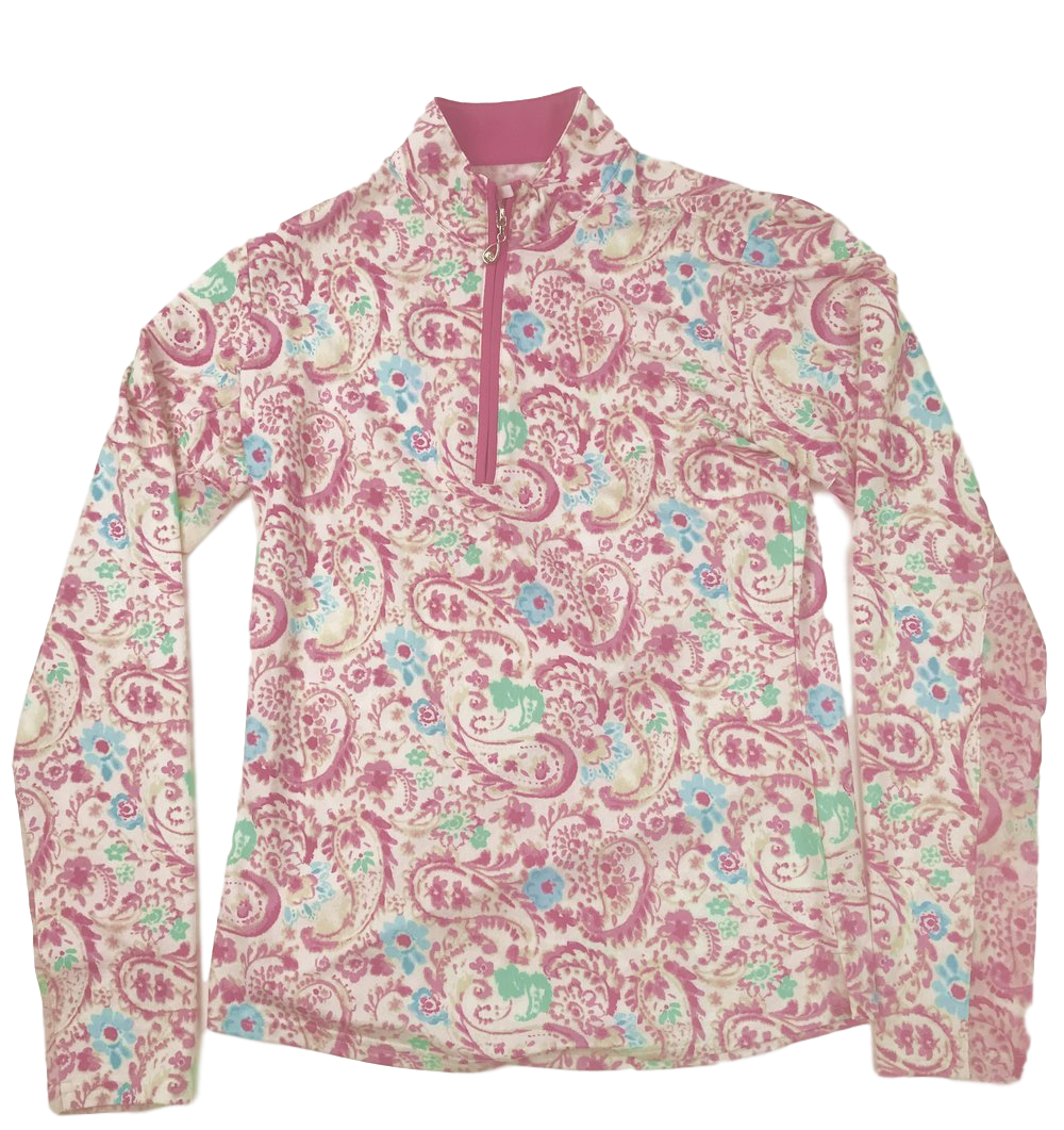 SanSoleil 900611 Solcool Print Zip Mock. | SPF 50