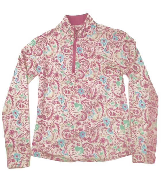 SanSoleil 900611 Solcool Print Zip Mock. | SPF 50