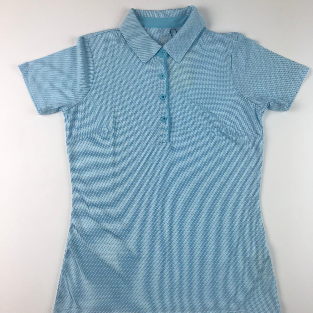 EP NY Short Sleeve Geomertic Jacquard  Polo - Fiji Blue