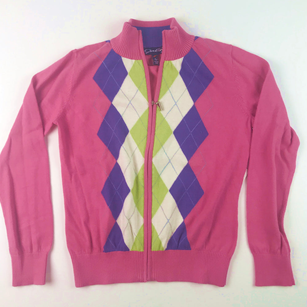 Glen Echo Pink  Zip Cardigan
