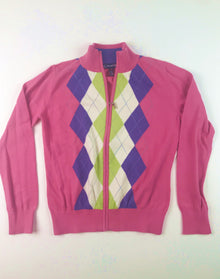  Glen Echo Pink  Zip Cardigan