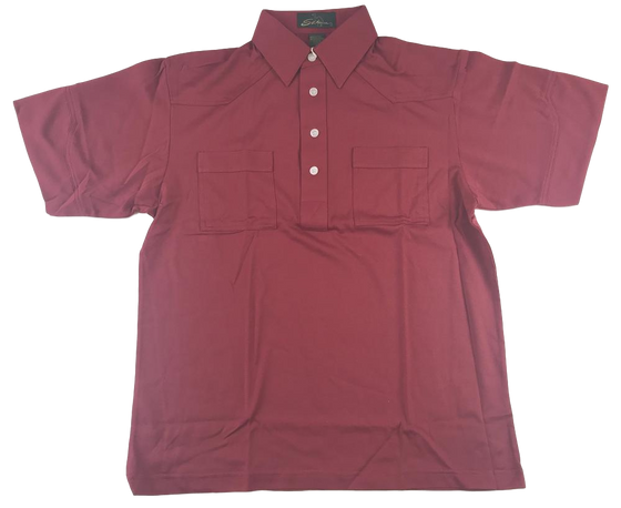 Sahara  Mens  Burgundy  Short  Sleeve Polo