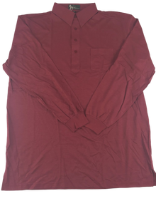  Sahara  Mens  Burgundy  Long Sleeve Polo