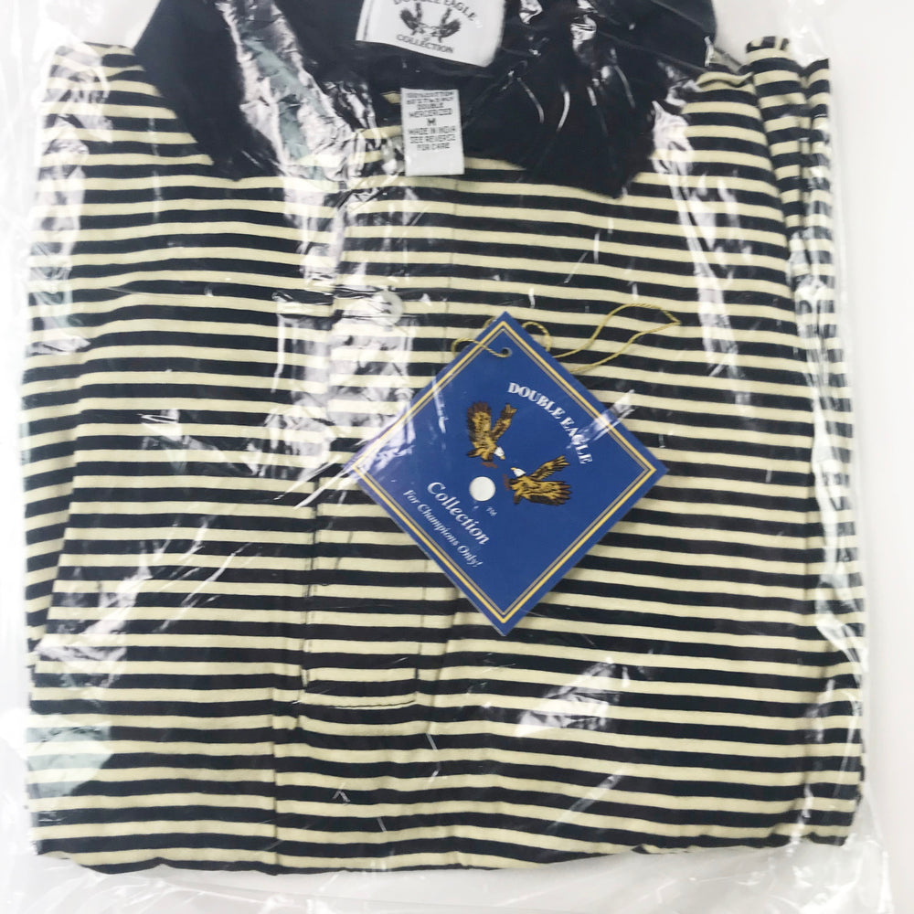 
                      
                        Double Eagle Mens Golf Polo  Khaki / Black Stripe
                      
                    
