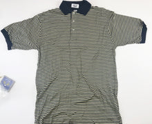  Double Eagle Mens Golf Polo  Khaki / Black Stripe