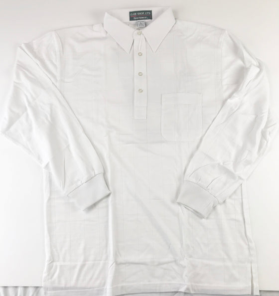 Club Shop LTD.  Mens  White  Long Sleeve Polo