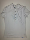 GG Blue White Golf Polo w/ Rhinestone Button