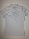 GG Blue White Golf Polo w/ Rhinestone Button