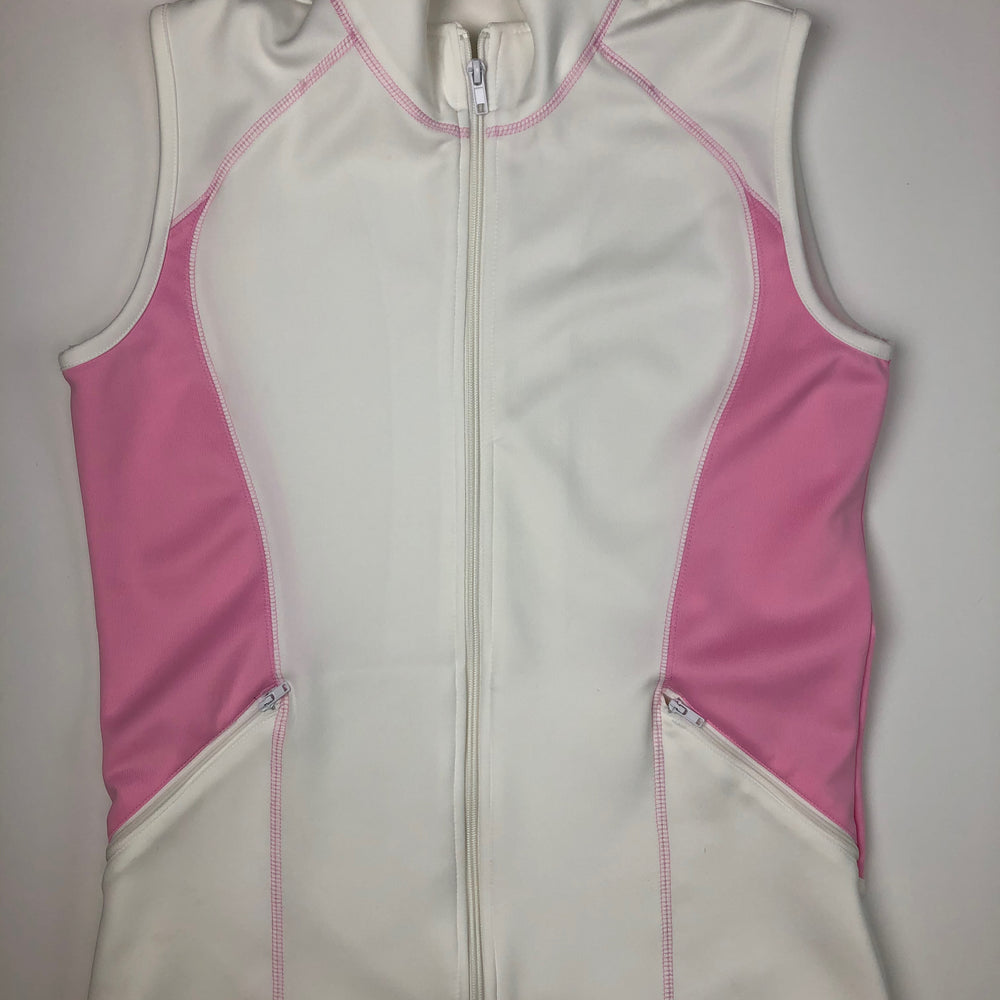 
                      
                        Level Wear Full Zip Sleeveless Vest - White/Pink
                      
                    