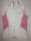 Level Wear Full Zip Sleeveless Vest - White/Pink