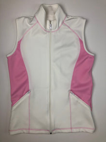  Level Wear Full Zip Sleeveless Vest - White/Pink