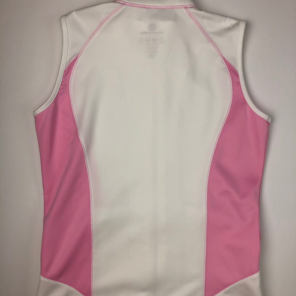 
                      
                        Level Wear Full Zip Sleeveless Vest - White/Pink
                      
                    