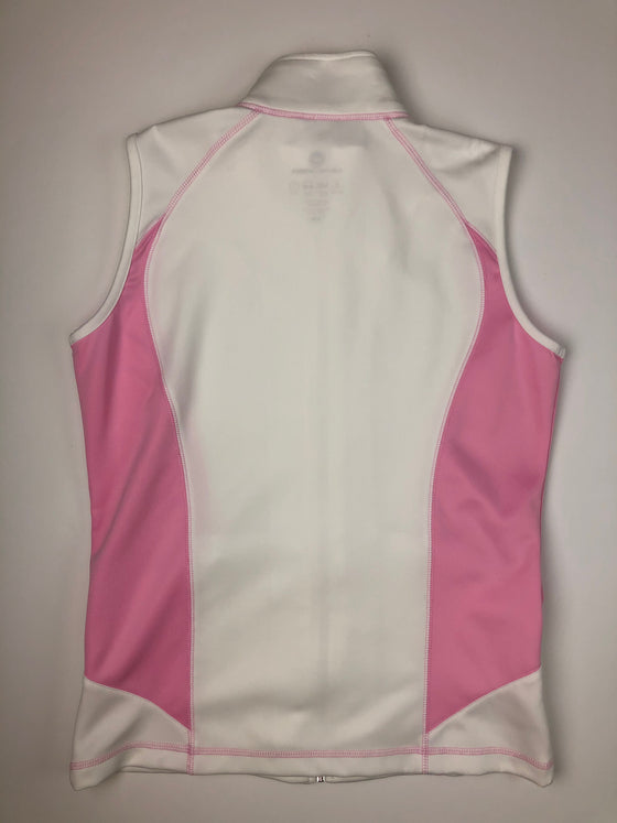 Level Wear Full Zip Sleeveless Vest - White/Pink