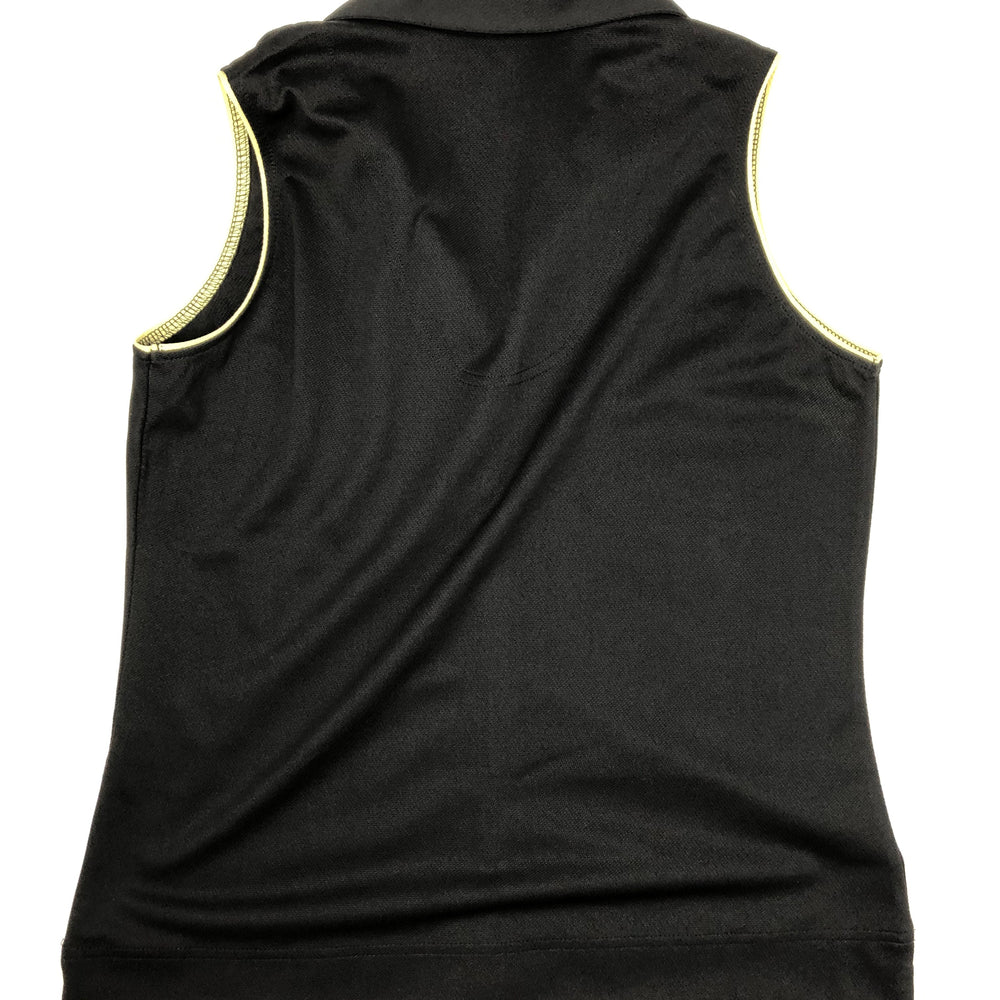 
                      
                        Sport Haley Sleeveless Golf Polo Black w/ Yellow Piping
                      
                    