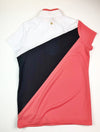 EP NY Short Sleeve Diagonal Blocked Zip in Melon