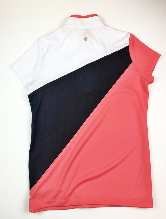 EP NY Short Sleeve Diagonal Blocked Zip in Melon