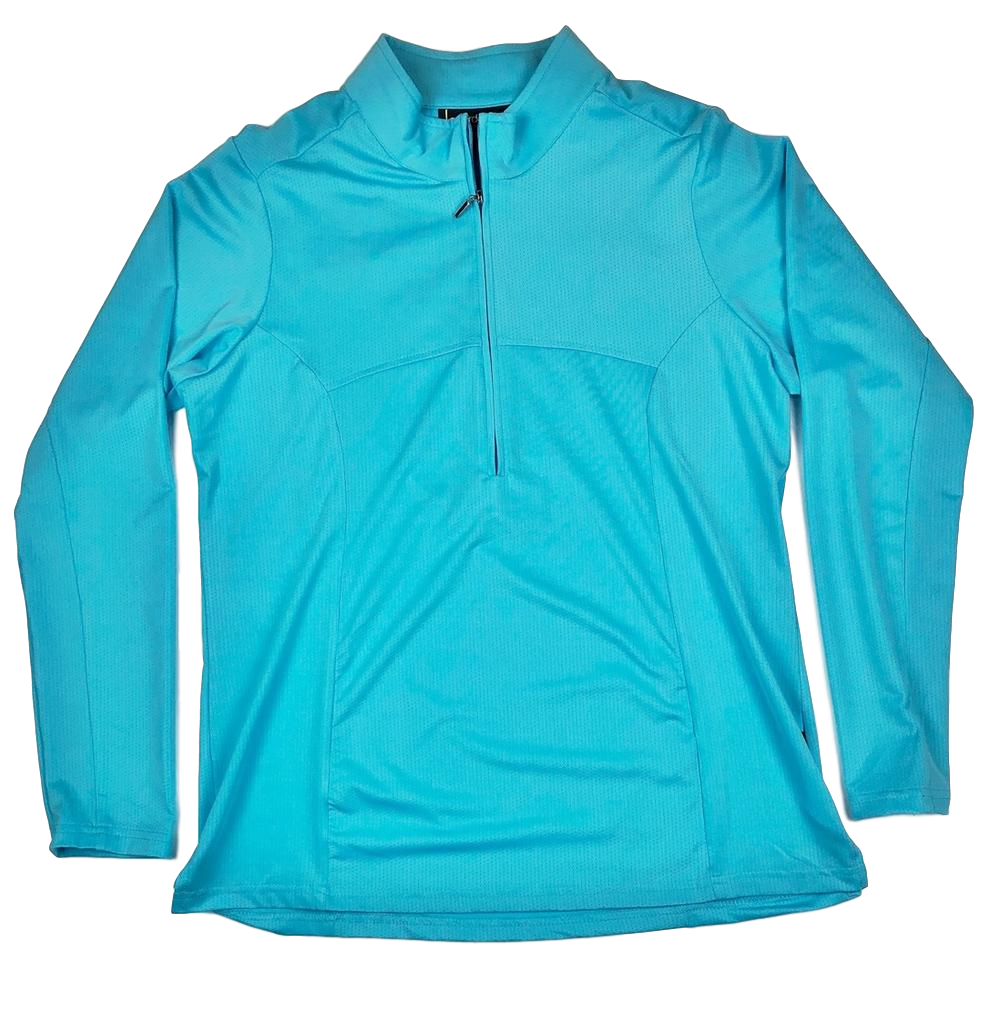 Birdee Sport Long Sleeve Polo in Aqua Blue