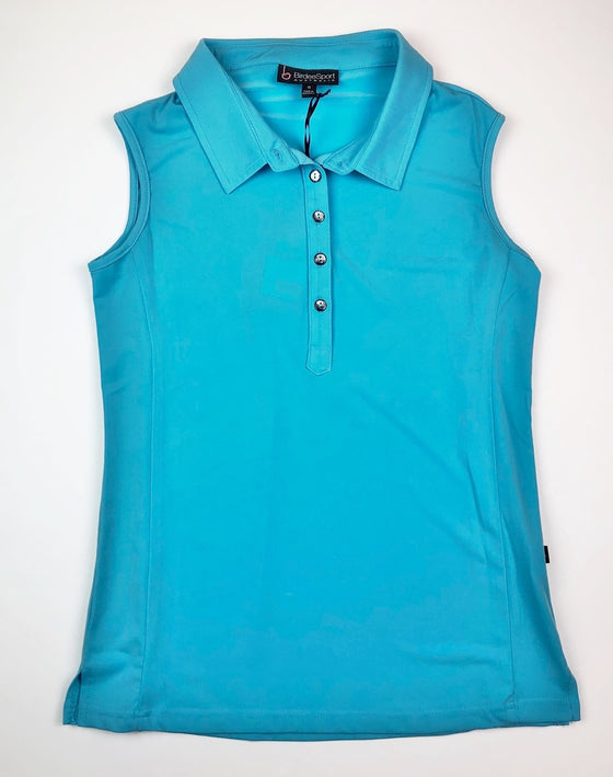 Birdee Sport Sleeveless Polo in Aqua Blue