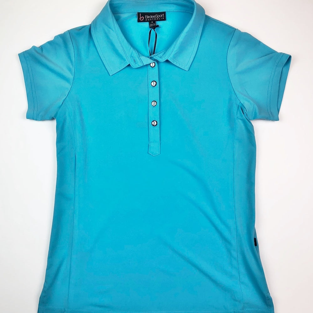 Birdee Sport Short Sleeve Polo in Aqua Blue