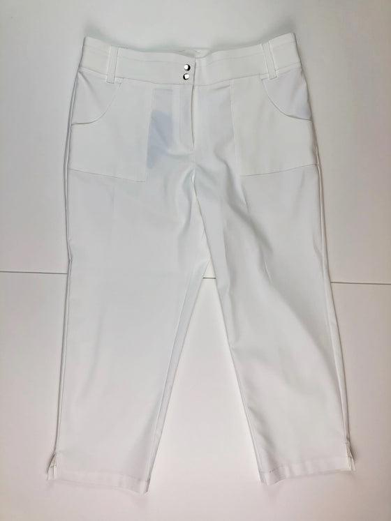 GG Blue Kate Capri in White