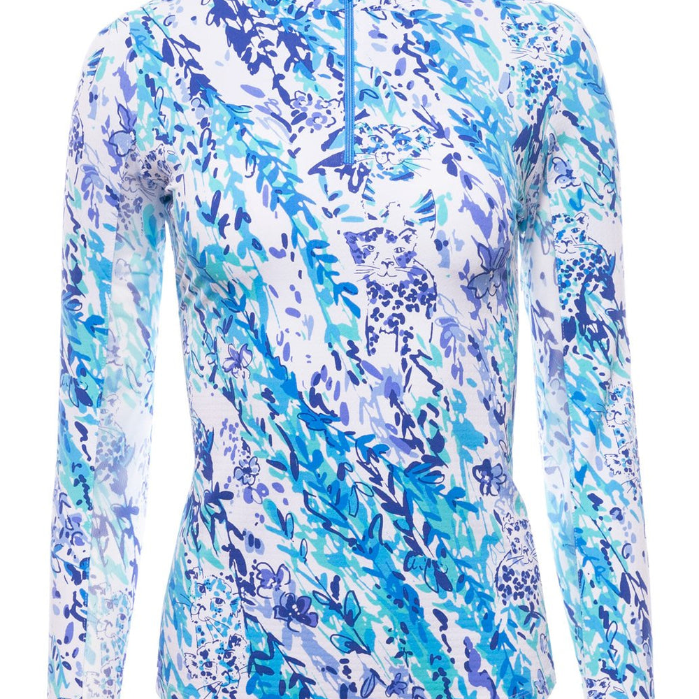 
                      
                        Ibkul Long Sleeve Mock: Cat Cay Navy/Seafoam Print | SPF 50
                      
                    