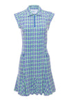 Ibkul Sleeveless Polo Dress Geo Key Navy/Green #50512 | SPF 50