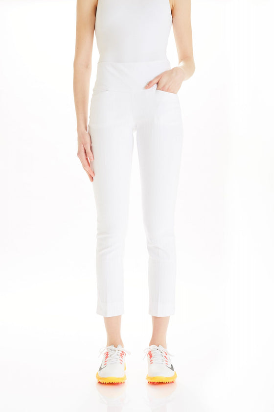 Swing Control Masters Ankle Pant - Lines Jacquard White