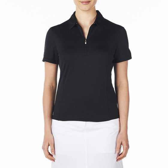 Nivo Natasha Short Sleeve Polo - Black - SPF 40