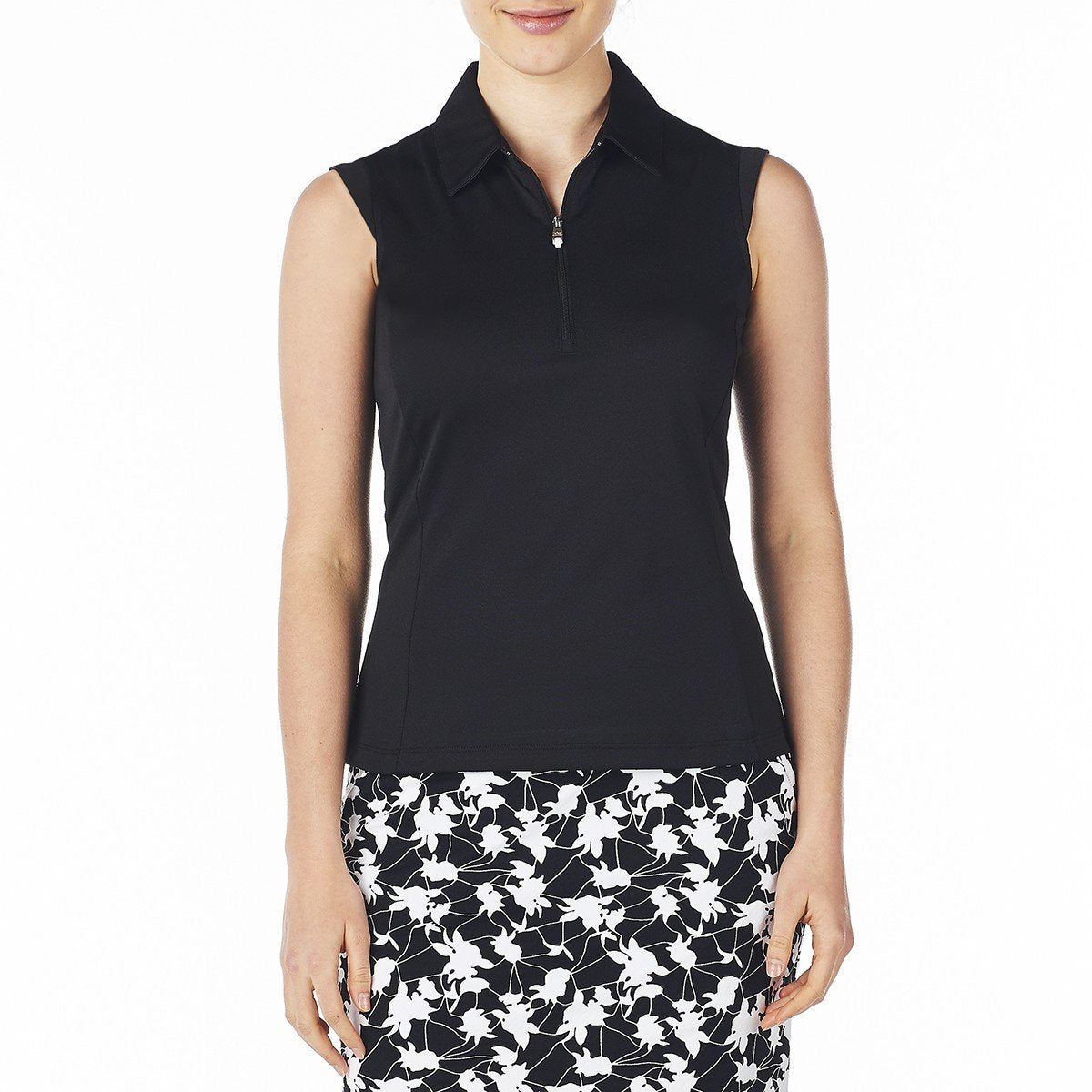 Nivo Nelly Sleeveless Polo - Black - SPF 40
