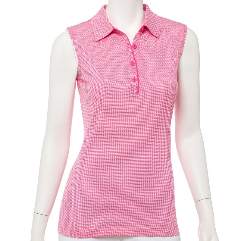 EP NY Sleeveless Geomertic Jacquard  Polo - Fruit Punch