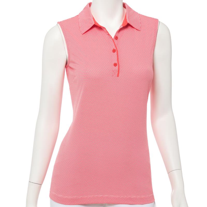 EP NY Sleeveless Geomertic Jacquard  Polo - Red Flag