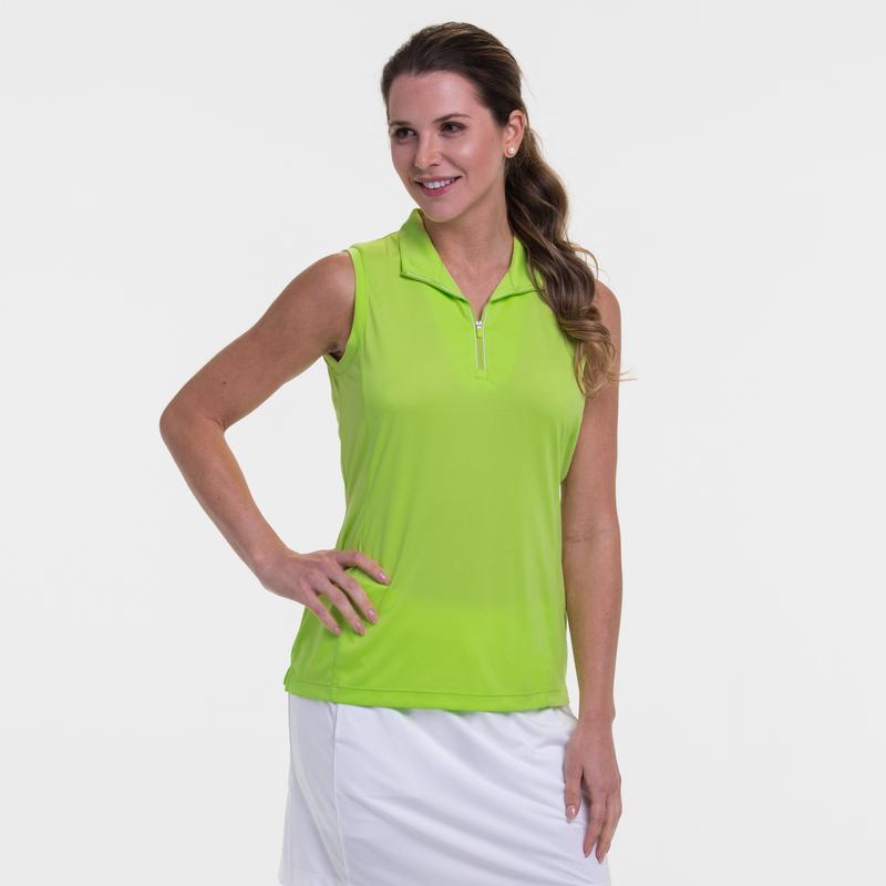 EP NY Sleeveless Zip Mock Polo - Sprite