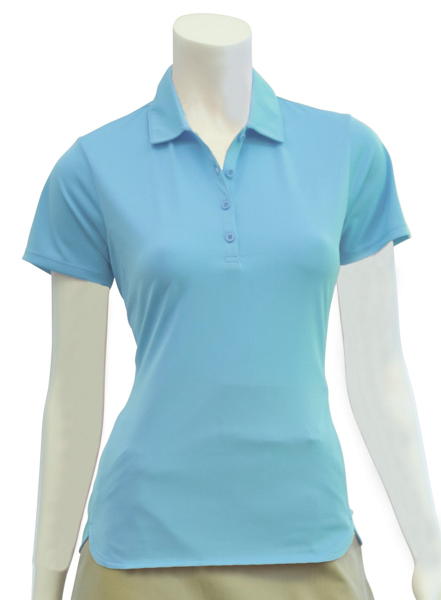 EP NY Short Sleeve Polo w/ Curved Hem - Aqua Blue