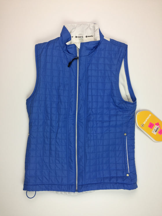 Sunice Quilted Vest - Medium Blue and White