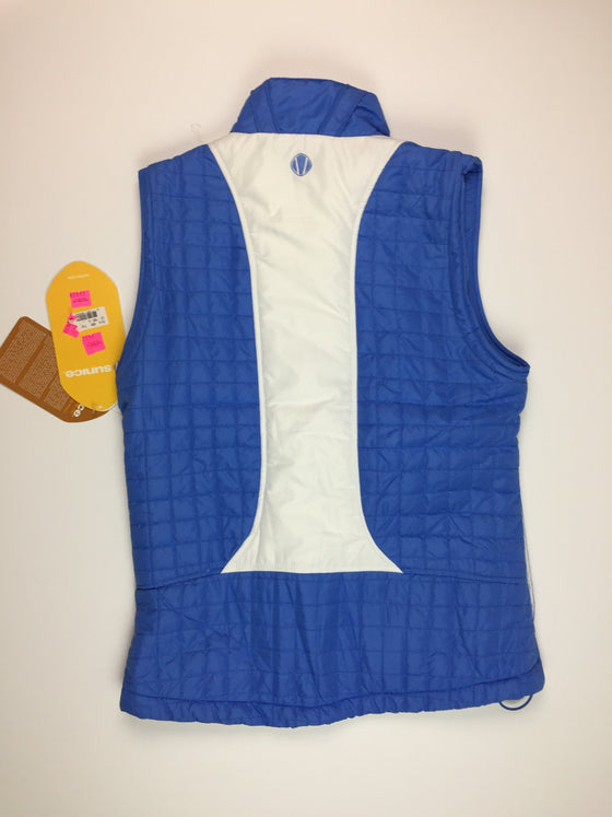 Sunice Quilted Vest - Medium Blue and White