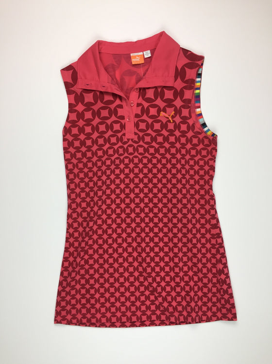 Puma Sleeveless Pink Print Polo