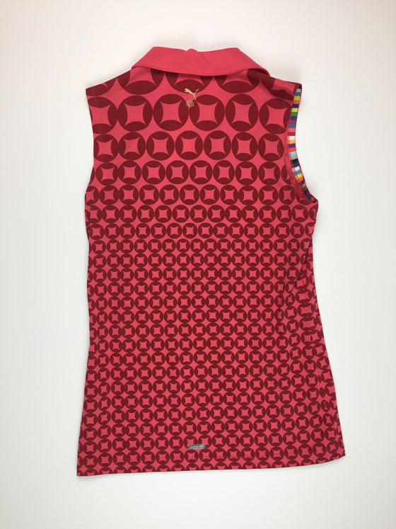 Puma Sleeveless Pink Print Polo