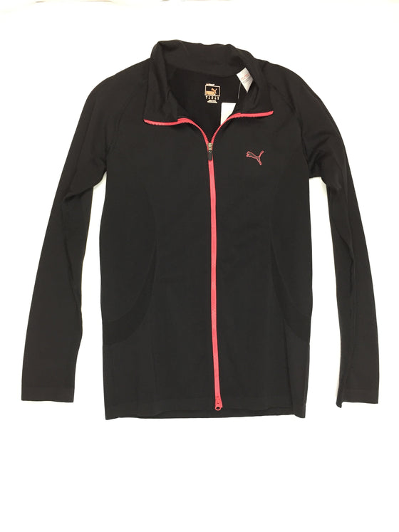 Puma Black Zip Jacket with Pink Accent