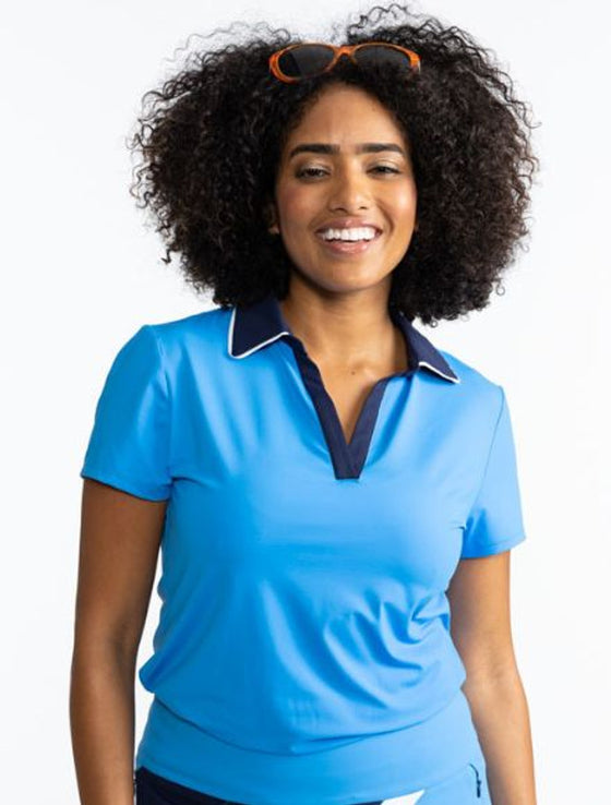 KINONA Classic and Fantastic Short Sleeve Golf Shirt- French Blue