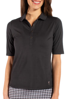  Golftini  Fabulous Elbow Polo - BLACK