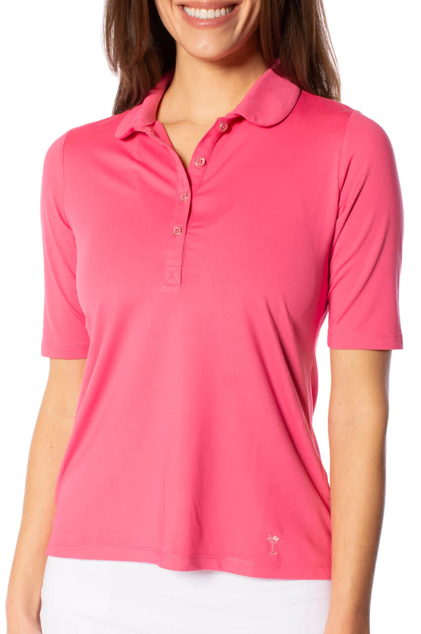 Golftini  Fabulous Elbow Polo - HOT PINK