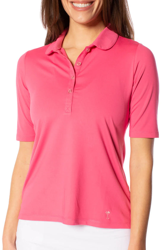 Golftini  Fabulous Elbow Polo - HOT PINK