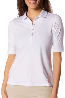  Golftini  Fabulous Elbow Polo - White